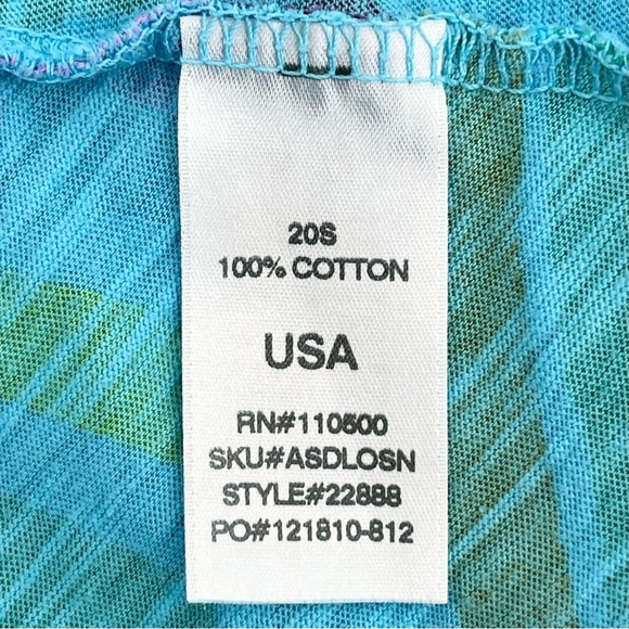 Fresh Produce Blue Multicolor Geometrical Print Cotton Knit Dress w/Pockets - Picture 9 of 10